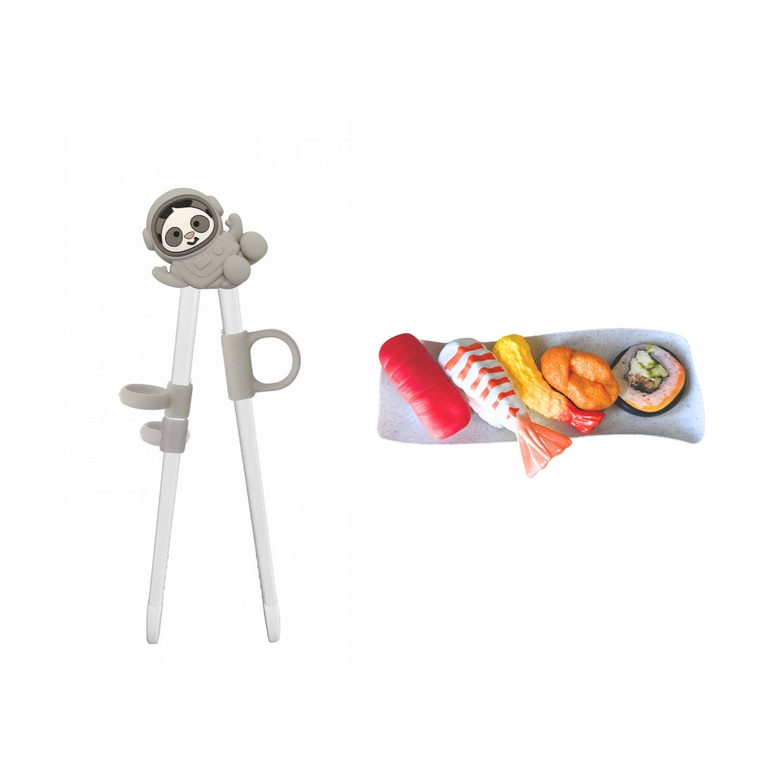 Kids Learning Chopsticks + Pretend Sushi Practice Set