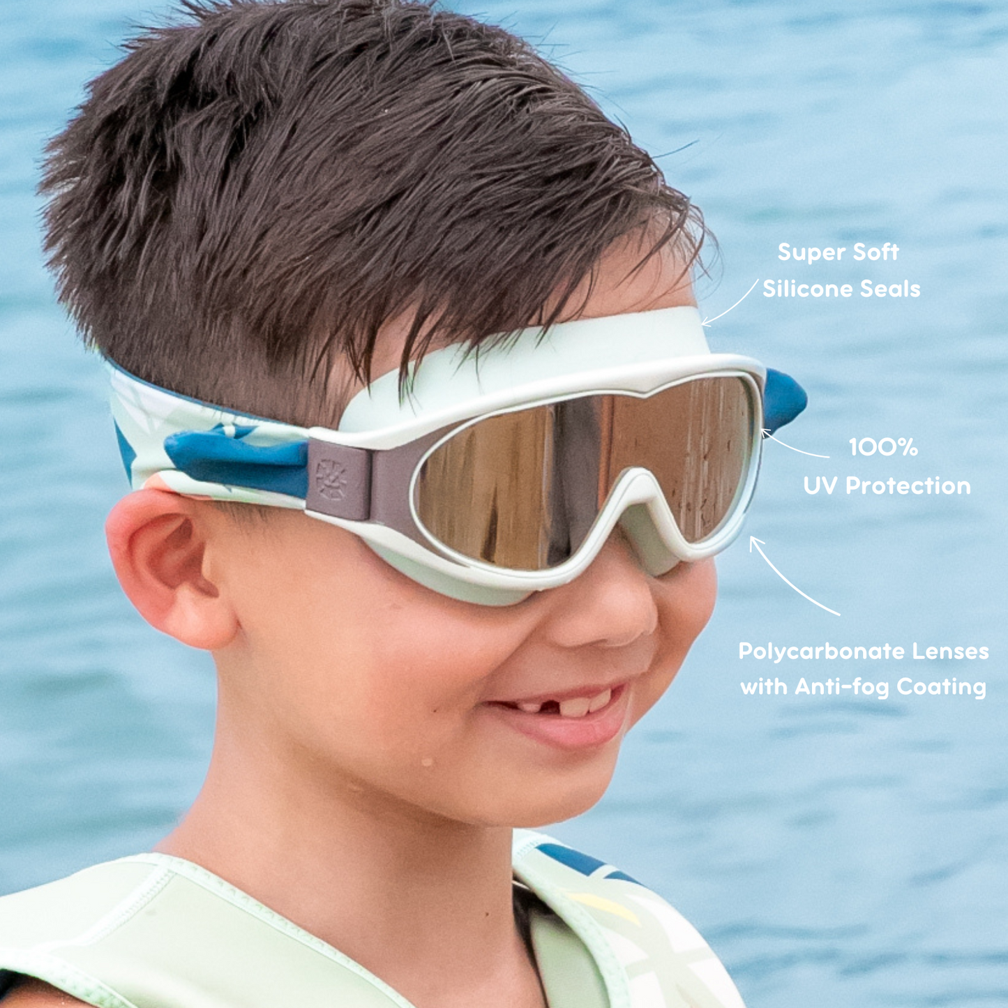 Headband Swimming Goggles - Jungle Reptiles