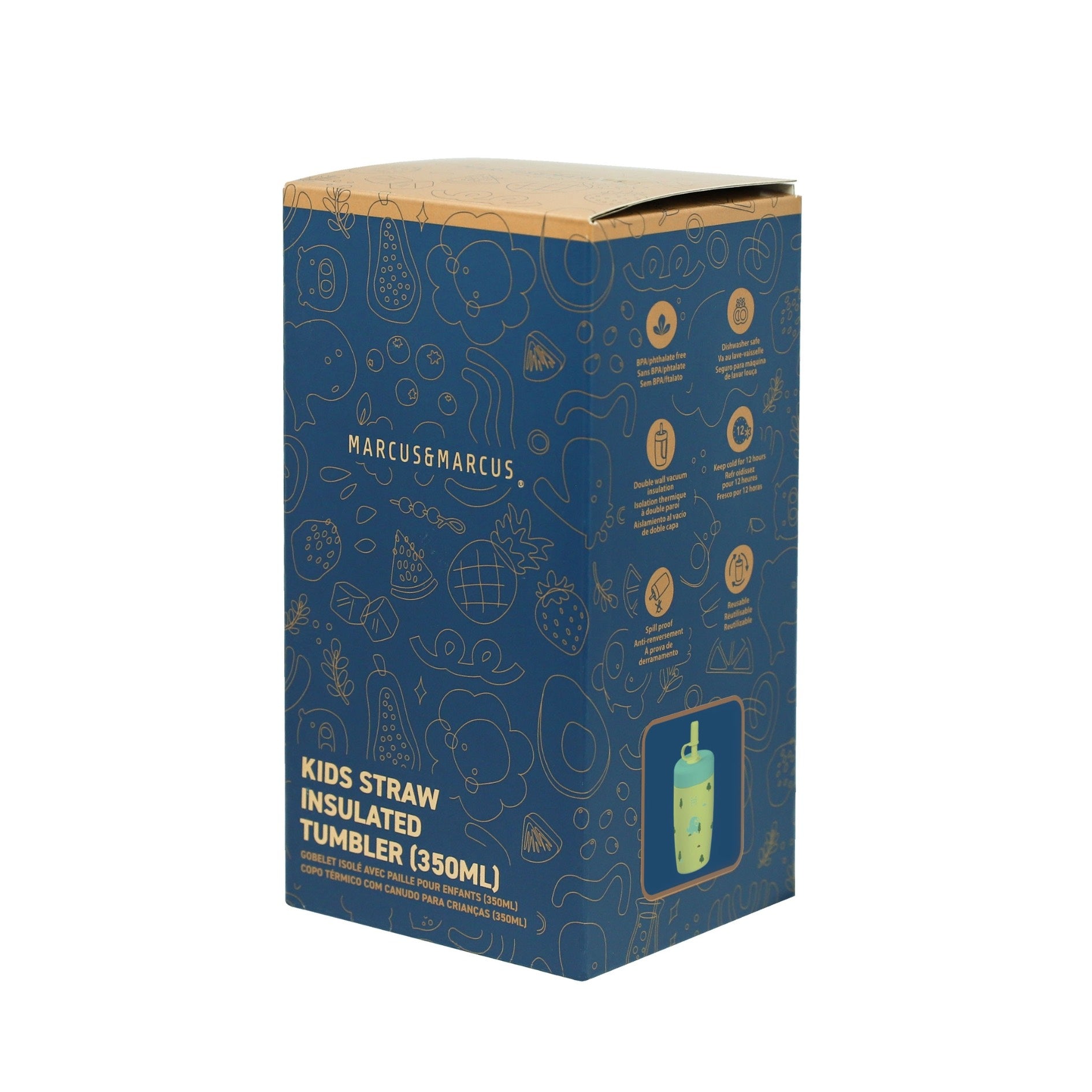 Kids Insulated Straw Tumbler – 350ml Stainless Steel Water Bottle