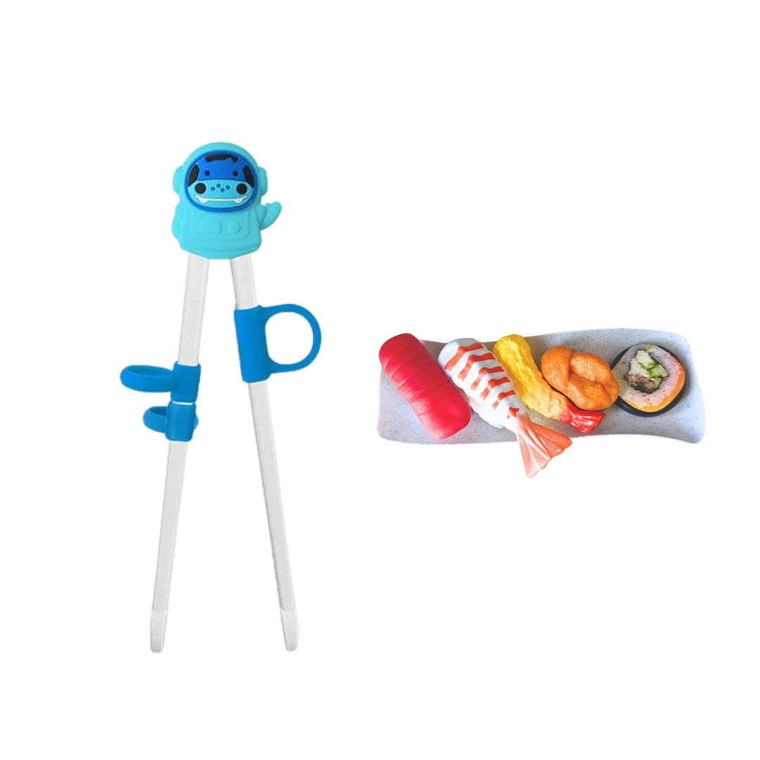 Kids Learning Chopsticks + Pretend Sushi Practice Set