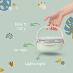 Stainless Steel Lunch Box Container (2 Tier), 3 Compartments with Fork and Spoon