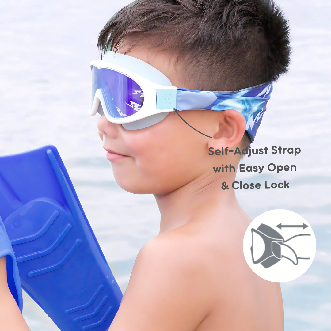 Headband Swimming Goggles - Electric Blue