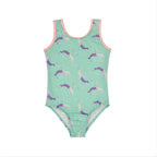 Toddler Girl UPF 50+ Swimsuit – Tiffany Blue & Pink Meowmaid (18M - 4T)
