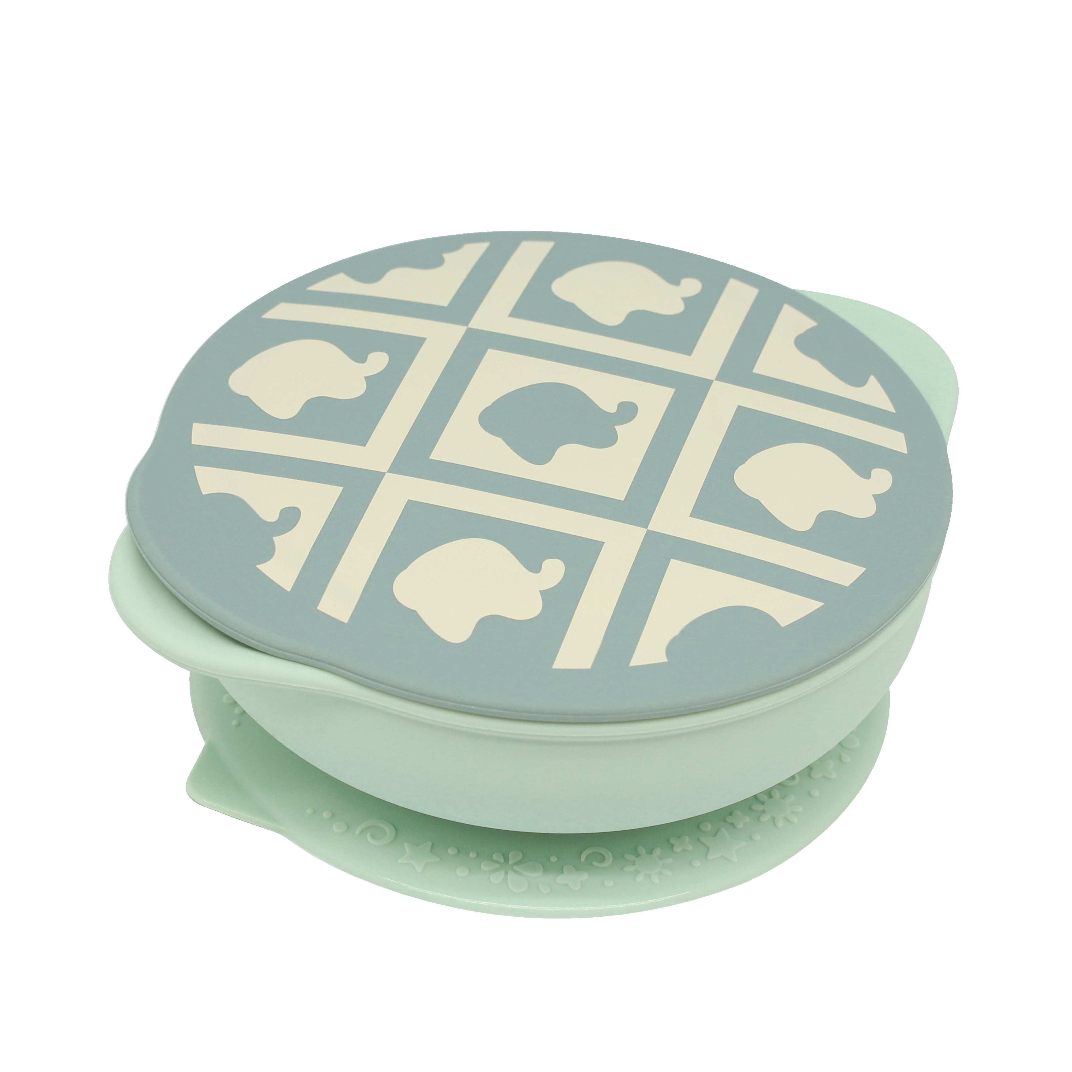 矽膠防滑有蓋吸盤碗