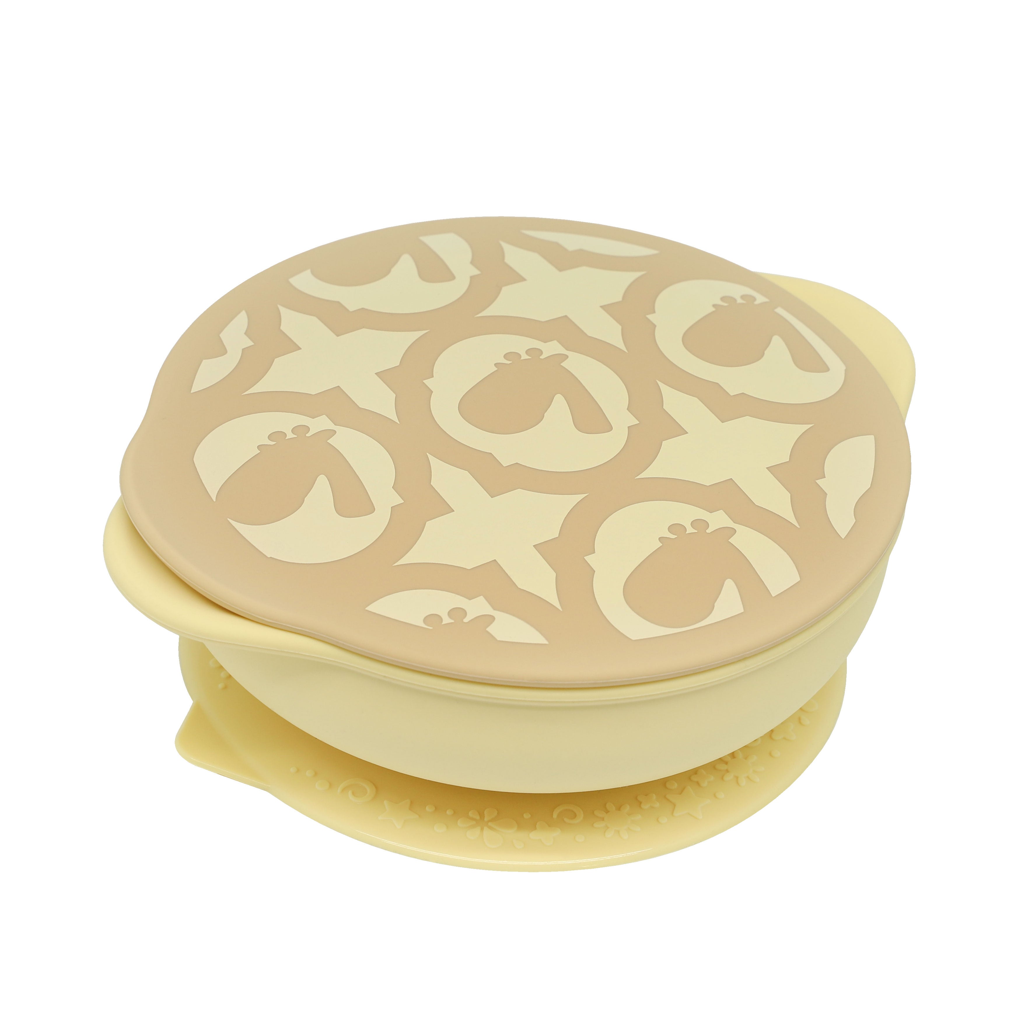 矽膠防滑有蓋吸盤碗