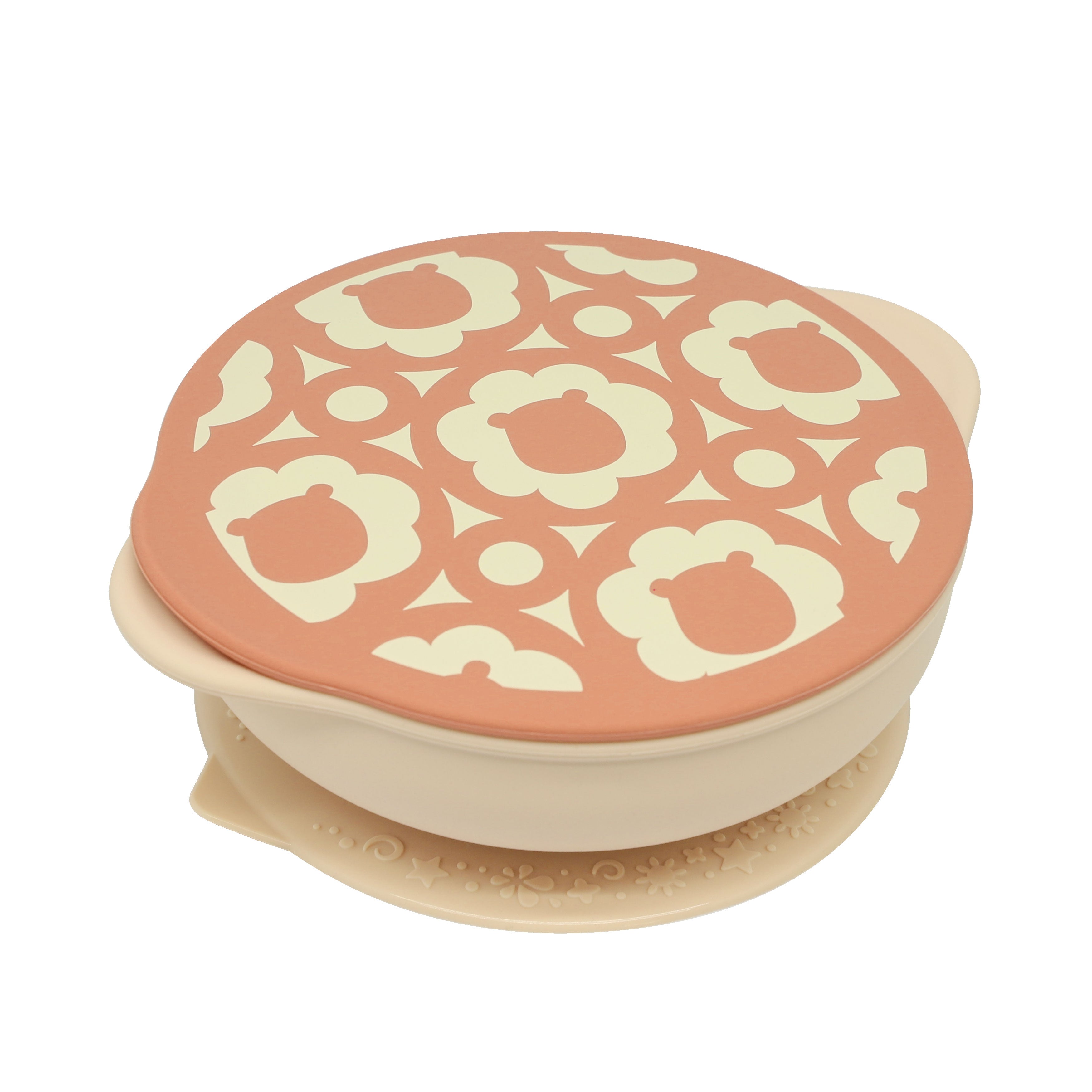 矽膠防滑有蓋吸盤碗