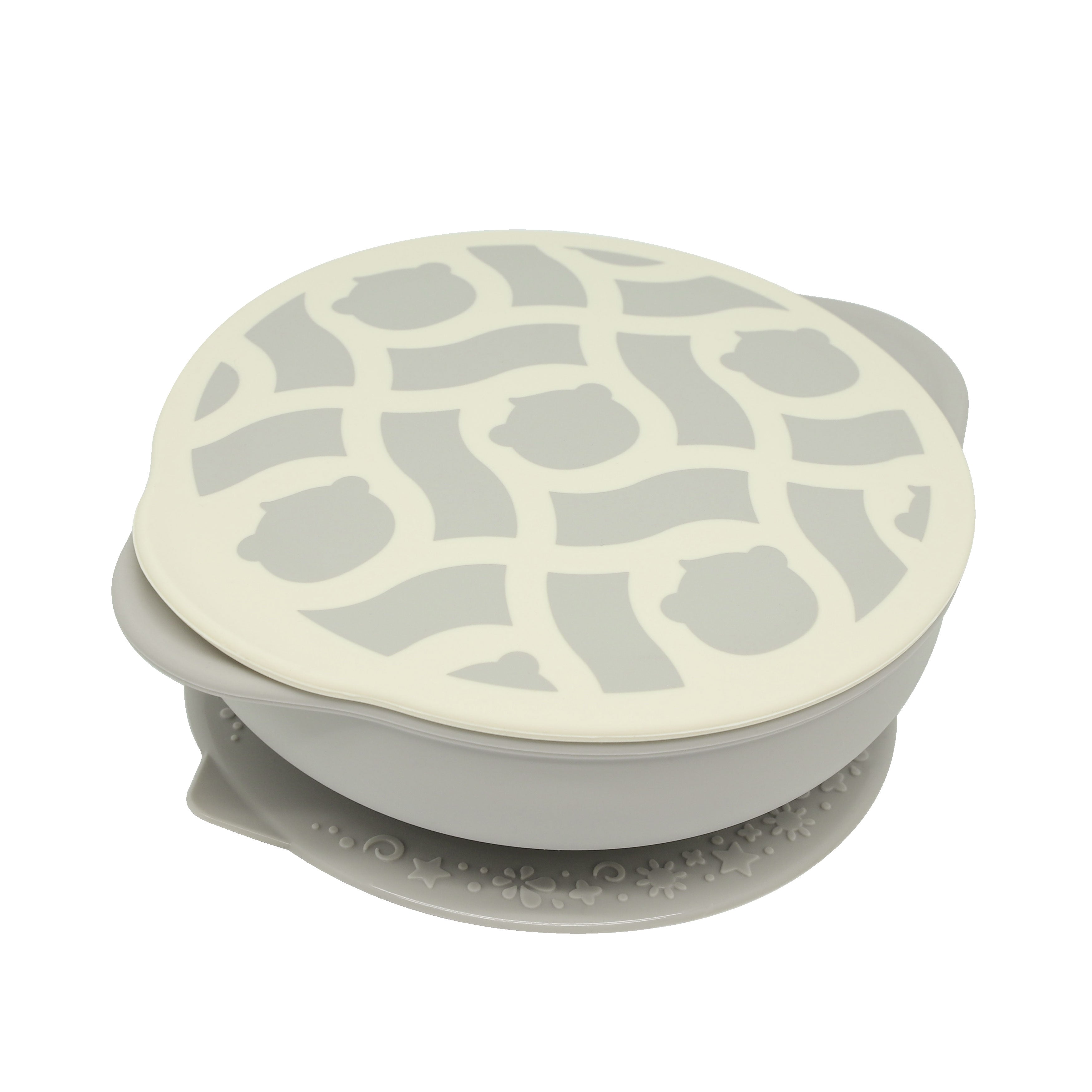 矽膠防滑有蓋吸盤碗