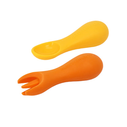 Silicone Palm Grasp Spoon & Fork Set