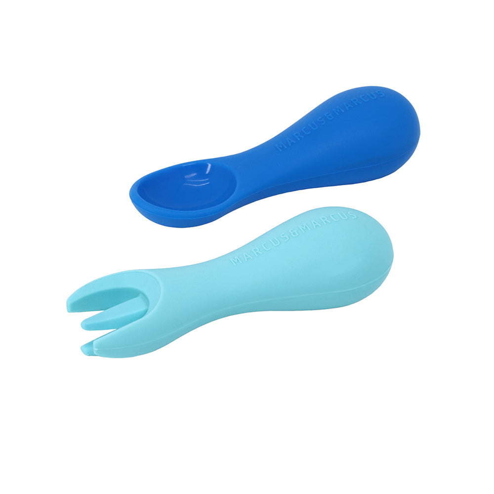 Silicone Palm Grasp Spoon & Fork Set