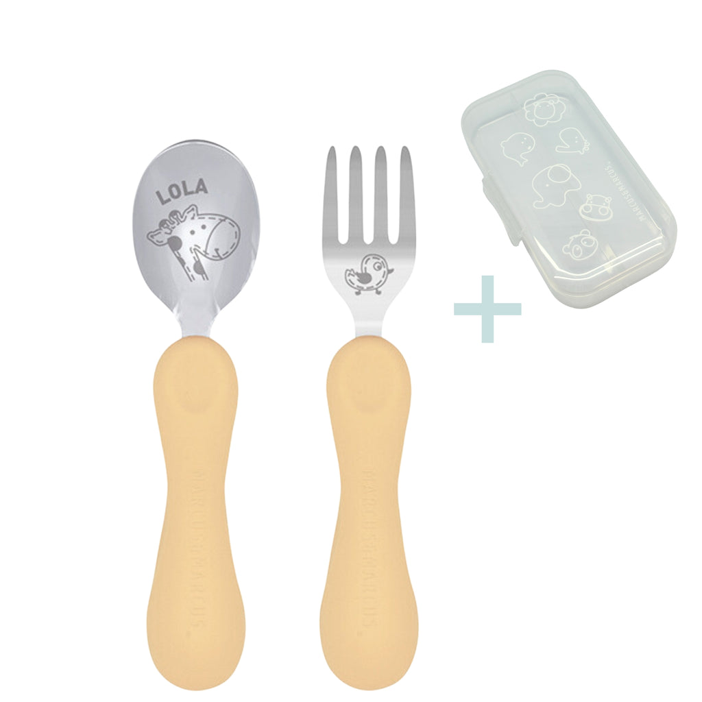 Easy Grip Spoon & Fork Set (With Storage Case)