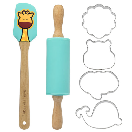 Kids Cookie Cutters with Spatula & Roller Set