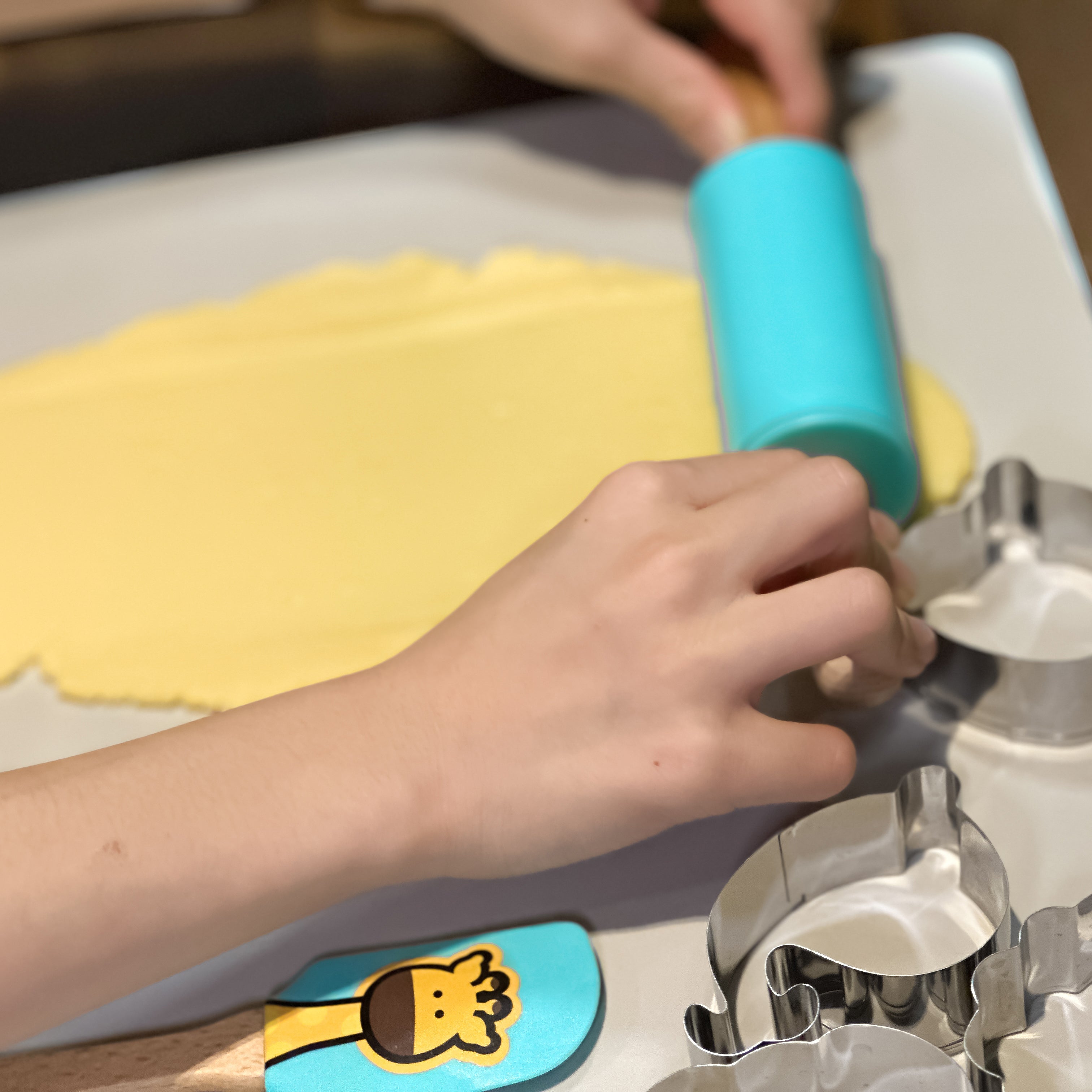 Kids Cookie Cutters with Spatula & Roller Set