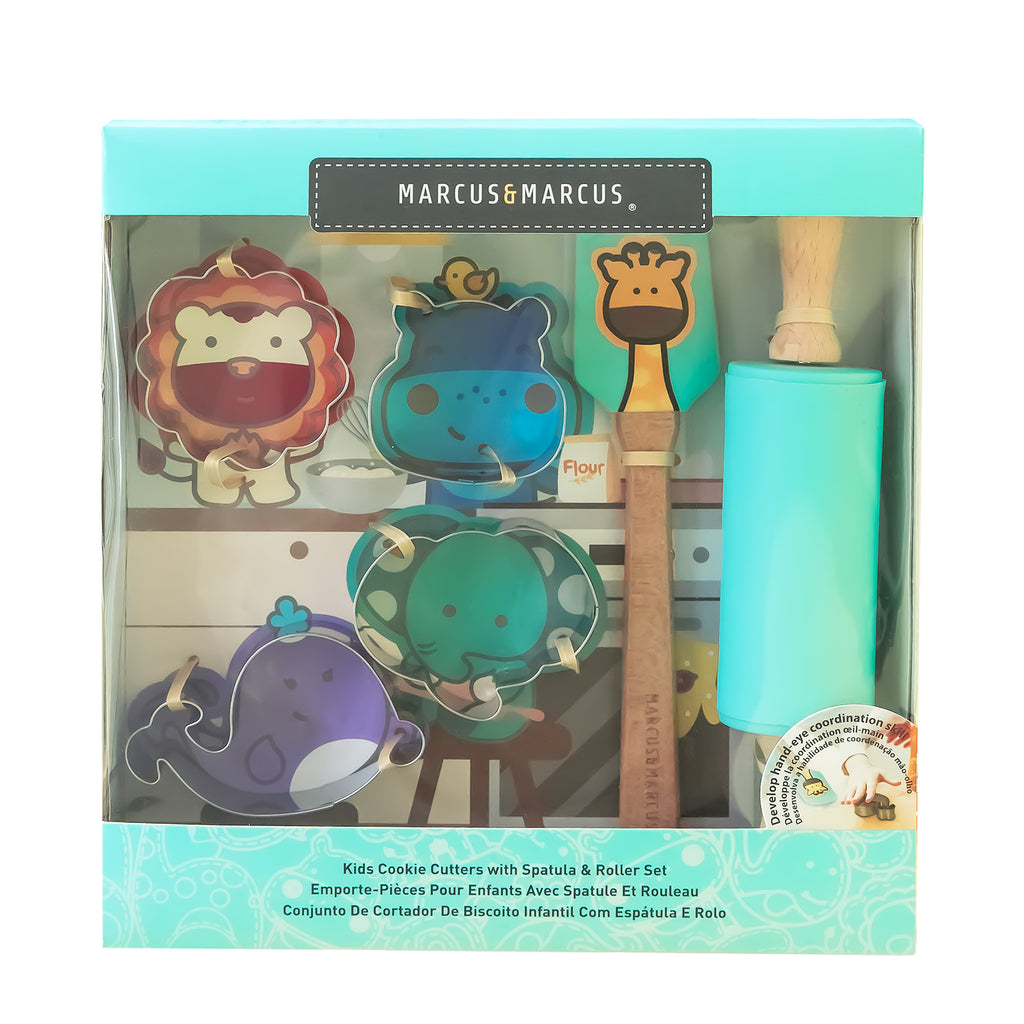 Kids Cookie Cutters with Spatula & Roller Set